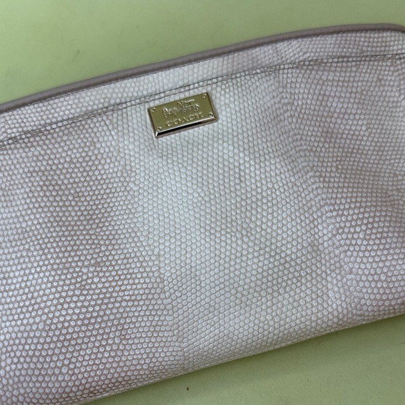 Coach Light Lavender/Purple Textured Leather Pouch with Zipper Closer